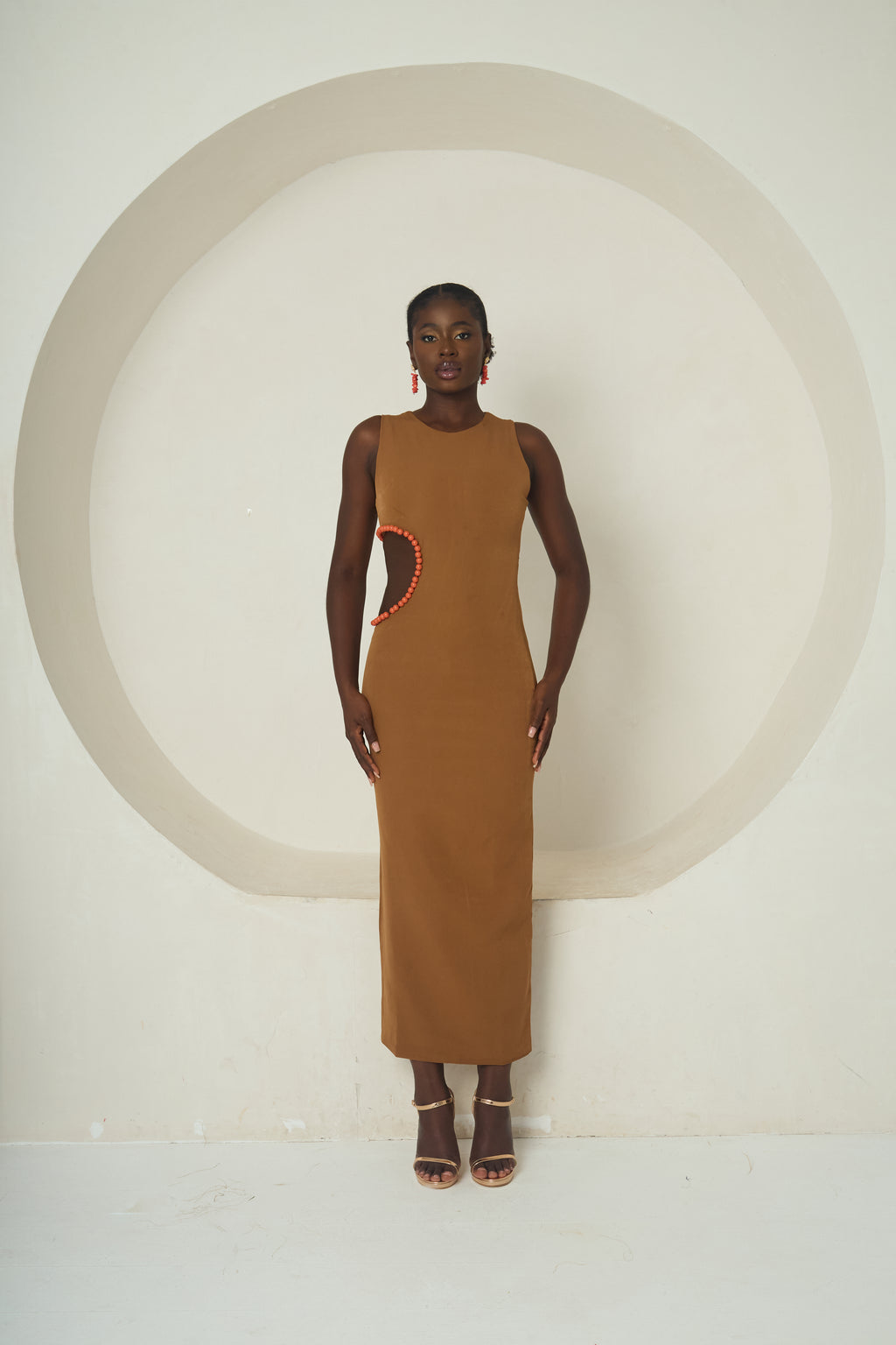 ADAORA (The Coral-Edged Cutout Dress)