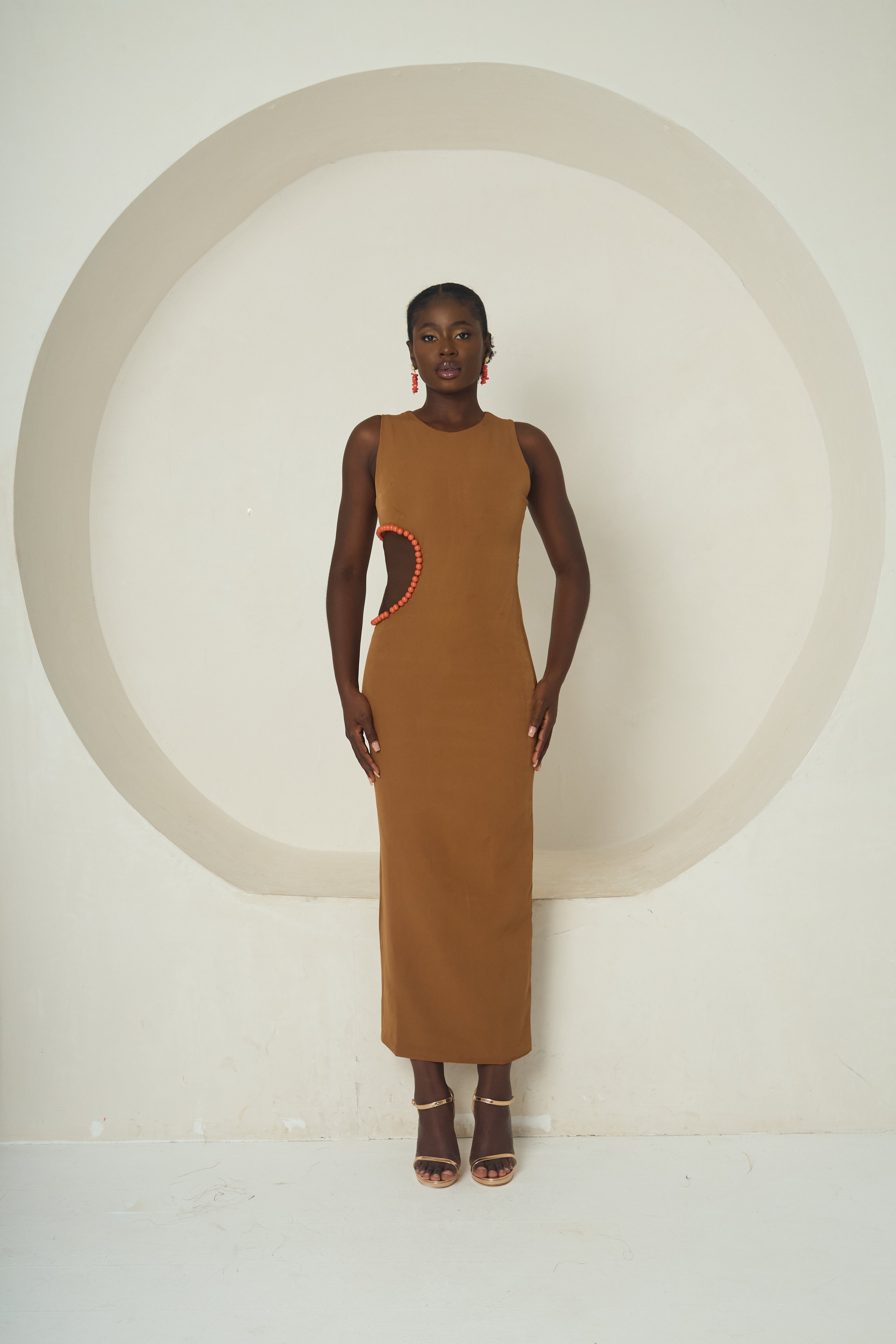 ADAORA (The Coral-Edged Cutout Dress)