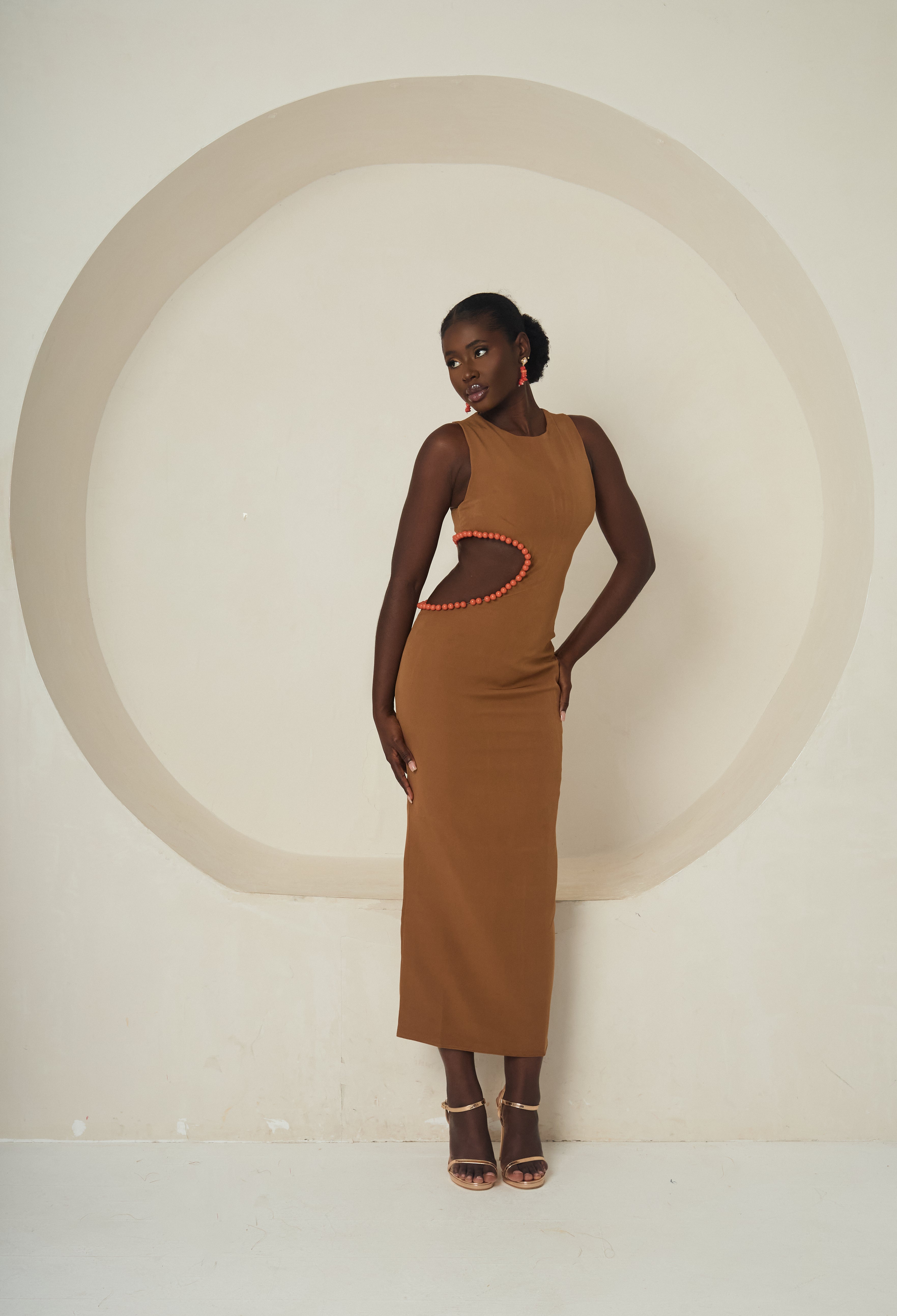 ADAORA (The Coral-Edged Cutout Dress)